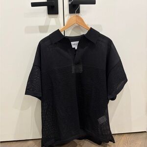 Solid Homme Black V-Neck Polo